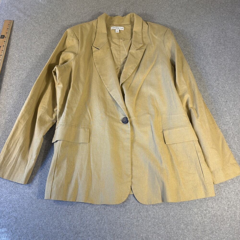 And Now This Linen Camel Sport Coat Size XL